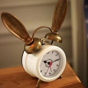 The Emily & Meritt Bunny Alarm Clock by PB Teen Rabbit Clock RARE Hard To Find